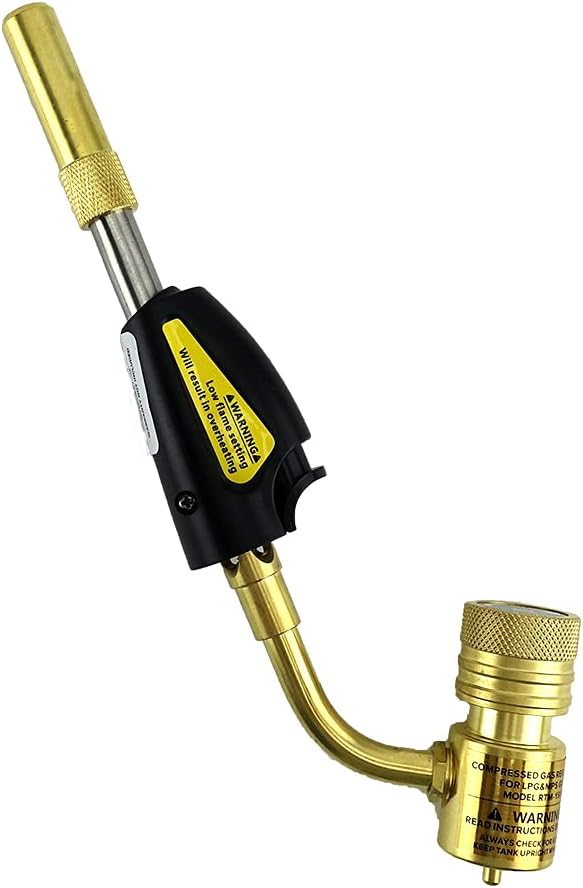 Professional Mapp Gas Welding Torch Swirl Flame Brazing Gun for Welding Plumbing Jewelry CGA600 Connection Burner Heater Blowtorch for BBQ HVAC Plumbing (Tywel-RTM-1S7)