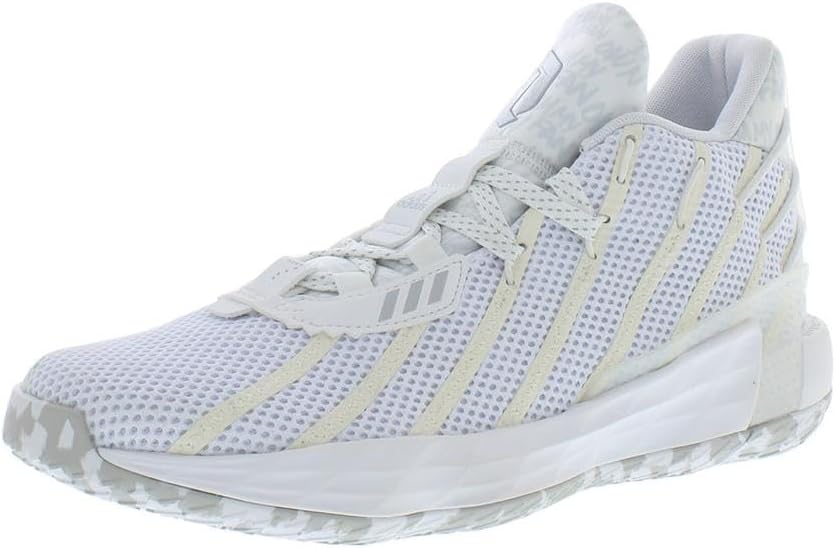 Adidas Dame 7 White/Silvermet/Black Basketball Shoes 8 - Image 5