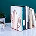 Nugorise Metal Bookends, Home Office Book Holder Stand, Decorative Art Book Ends for Shelves and Desktops, 1 Pair, Cute Cactus