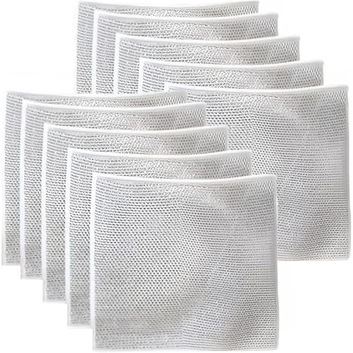 Rodishomm 10 Paños Multifuncionales De Alambre De Acero Inoxidable Para Lavavajillas, Paños De Limpieza Reutilizables Para Ollas, Sartenes, Hierro Fundido Y Más