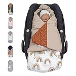 ULLENBOOM ® Einschlagdecke Babyschale, Ideal für Winter geeignet, Aus 100% OEKO-TEX Materialien, Regenbogen (Made in EU) - Babydecke für Kindersitz oder Kinderwagen, kuschelige Decke für Babys