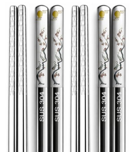 Image of RIANZ 304 Stainless Steel Korean Chopsticks 23.5 cm, Laser Engraved, 1 Pair