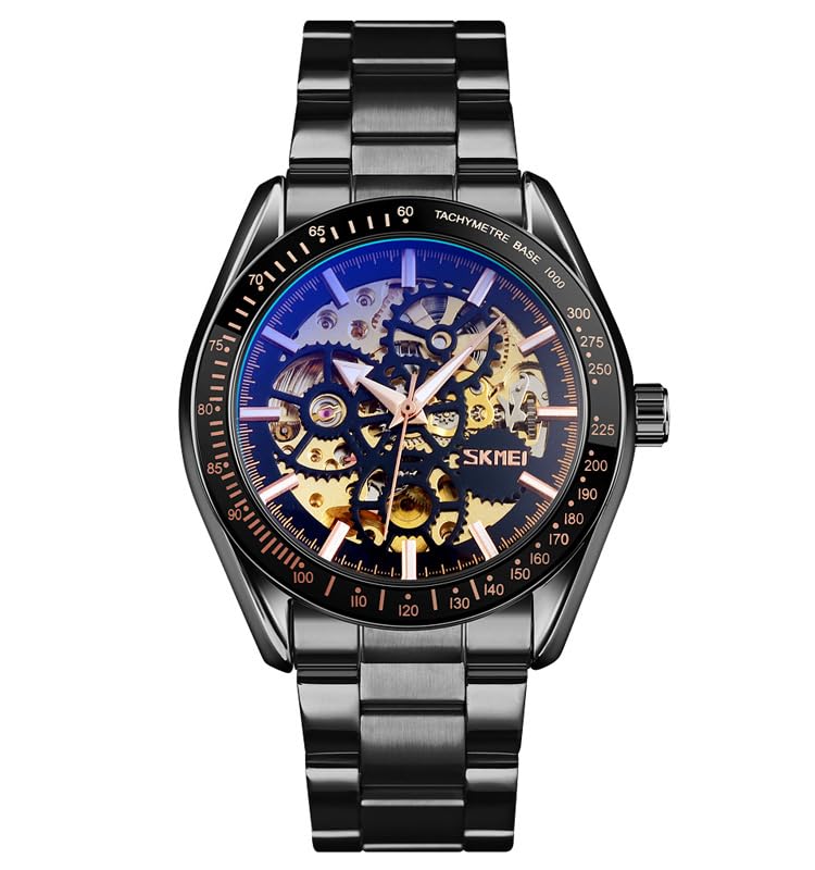 SKMEI Automatic Mechanical Self-Wind Mens Watch 43mm Zinc Alloy Case & Stainless Steel Band 30M Water-Resistant Stylish Gift for Husband, Brother, or Dad- 9194 (9194, Silver) (B0DFLM3QXG) Amazon Price History, Amazon Price Tracker