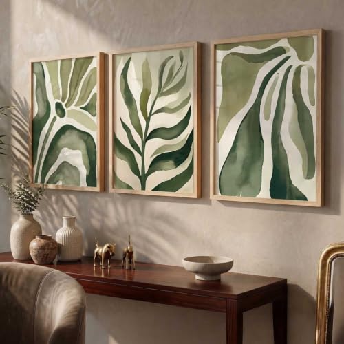 Image of kotart Boho Floral Art Home Decoration Painting | Floral Aesthetic Paintings With Frame For Living Room Bed Room Hotel Wall Decor Digital Reprint Set of 3 (20x30 Inch)