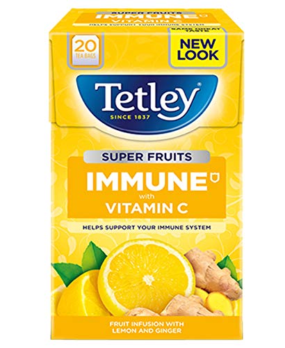 Tetley Té de Frutas Inmune - 4 Pack X 20 Bolsitas de Té Limón / Jengibre
