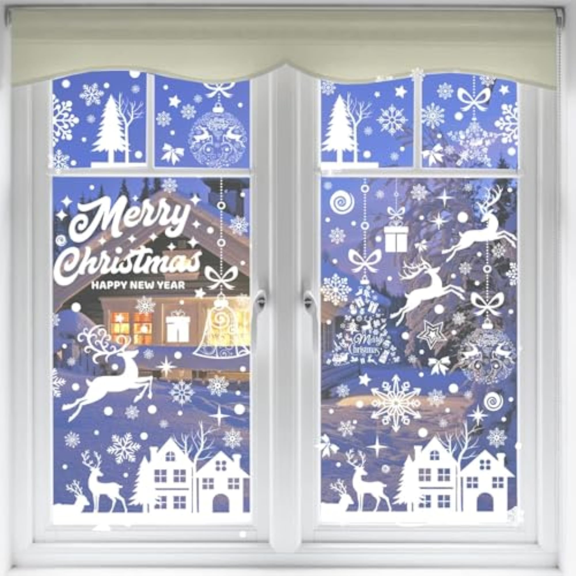 193PCS Christmas Window Stickers, Double Sided Xmas Window Sticker