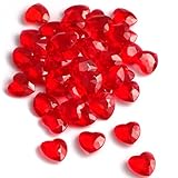 Diamant Herzen aus Acryl SiDeSo® Dekosteine Herzdiamanten Herzen 100 Stück viele Farben Acryl Tischdeko Streudeko Hochzeit (rot)