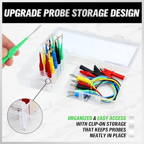 Image of SWANLAKE 22-Piece Back Probe Kit, Multimeter Back Probe Pins with Test Leads and Alligator Clips, Automotive Electrical Circuit Diagnostic Tool Set for Car Repair