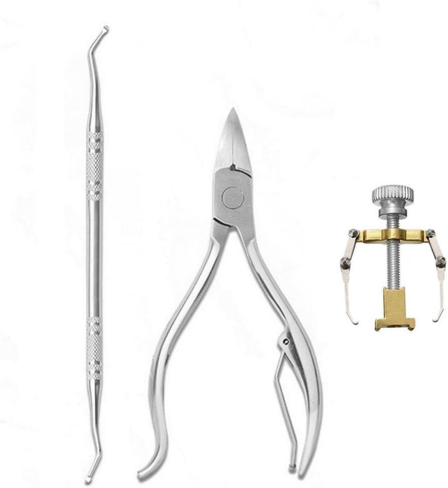 HASTHIP® 3Pcs Ingrown Toenail Corrector Kit, Toe Nail Correction Tool, Professional Toenail Clippers with Ingrown Toenail File And Lifter Clamp for Women Men Nail Treatment Pedicure Tool
