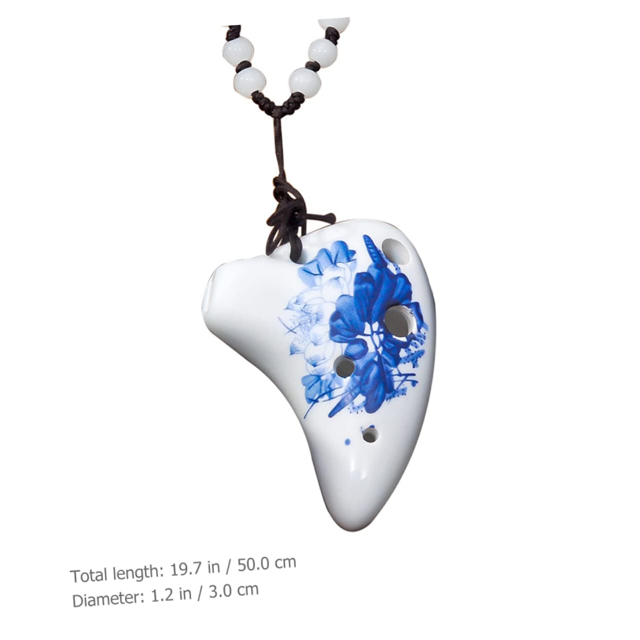 Toddmomy Beginner's Present 6-hole Ceramic Ocarina Necklace Porcelain Instrument for Boys and Girls Adults