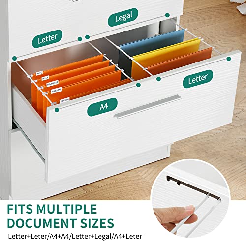 Yitahome 4 Drawer Lateral Filing Cabinet, Dressers & Chests Of Drawers For Bedroom, Tall Large Tool Garage Storage Cabinet, Pantry Cabinets For Home Office Organization, White #TOP5