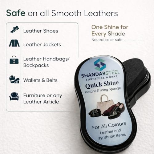 Image of SHANDAR SF Shoe Shiner Instant Leather Shoe Polish & Shoe Care Kit for All Colors - Portable Shoe Cleaner Sponge for Synthetic & Shoes, Boots, Bags