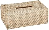 KOUBOO 1030061 Laguna Tissue Box Cover, White Wash