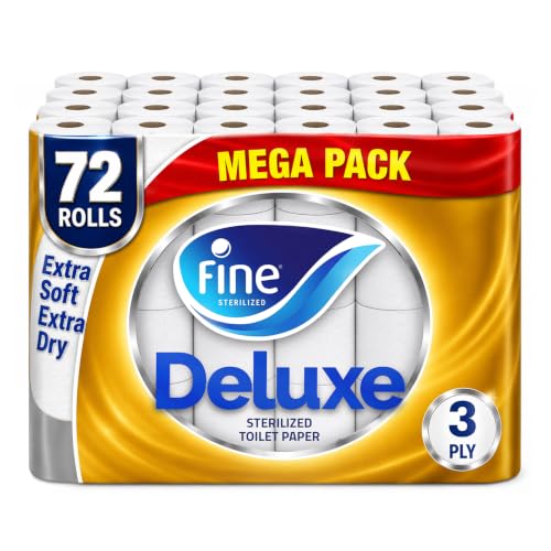 Fine Deluxe Toilet Tissues Paper 72 Rolls 140 sheets x 3 Ply