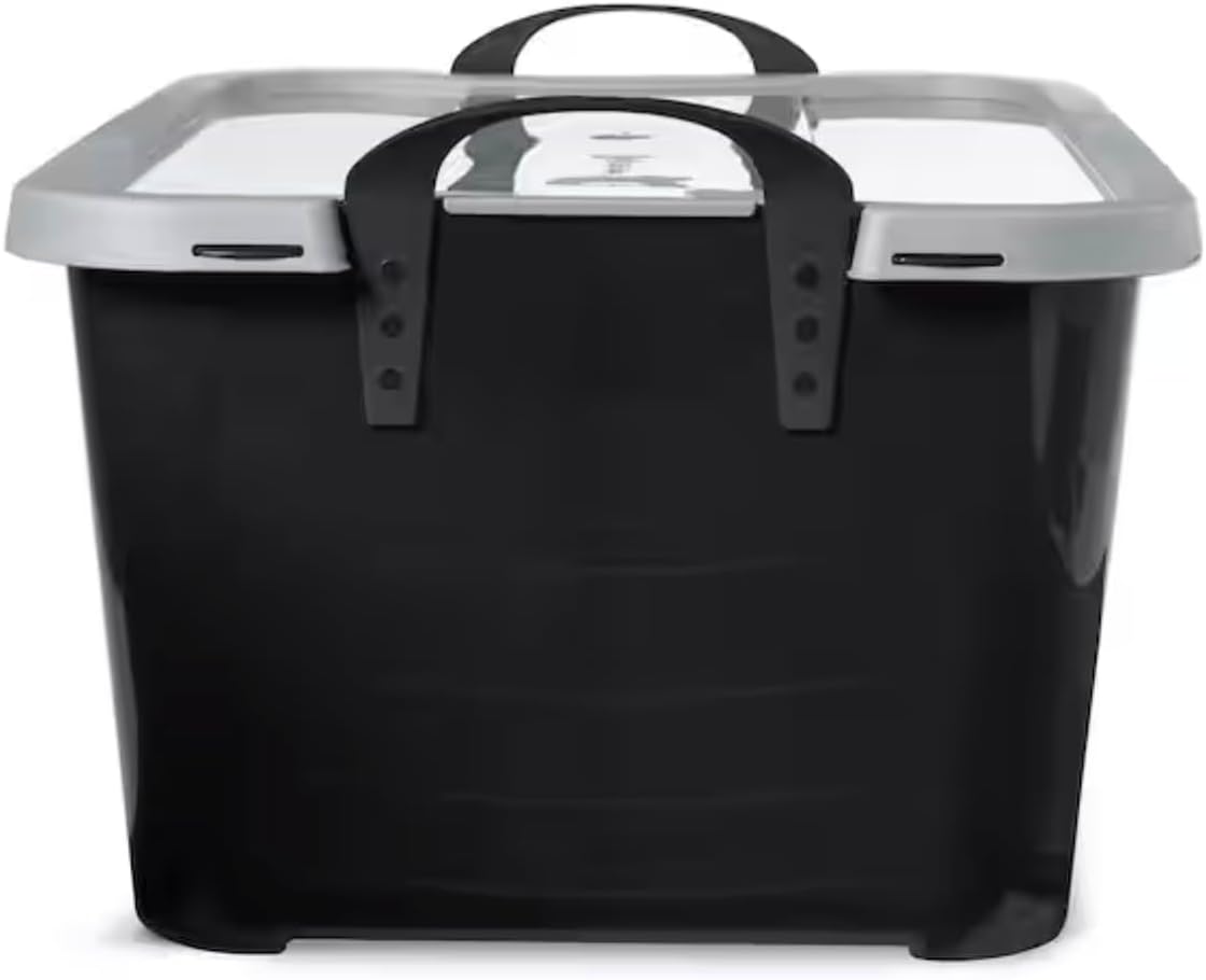 Set of 6 55-Quart Storage Containers in Black SC15544