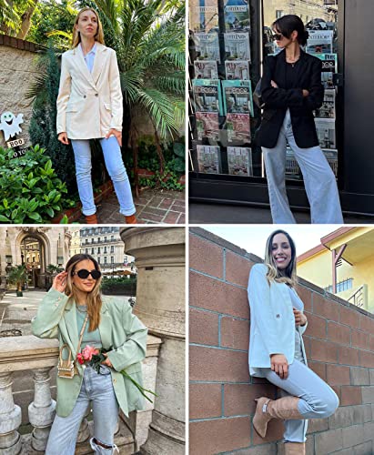 ARTFREE Womens Casual Blazer Button Lapel Long Sleeve Work Business Fashion Blazers Jackets Outfits with Pockets Pink XL4