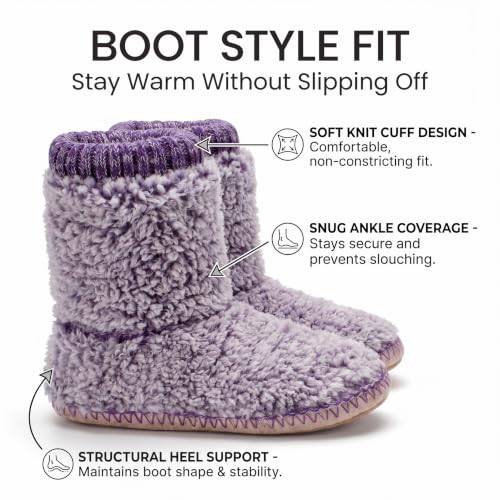 Image of Cozylook Women's Boot Slippers Warm Fuzzy Indoor Slippers Non Slip | Plush-lined ankle coverage, non slip bottoms for indoor floors, multiple US sizes, machine wash cold, do not tumble dry