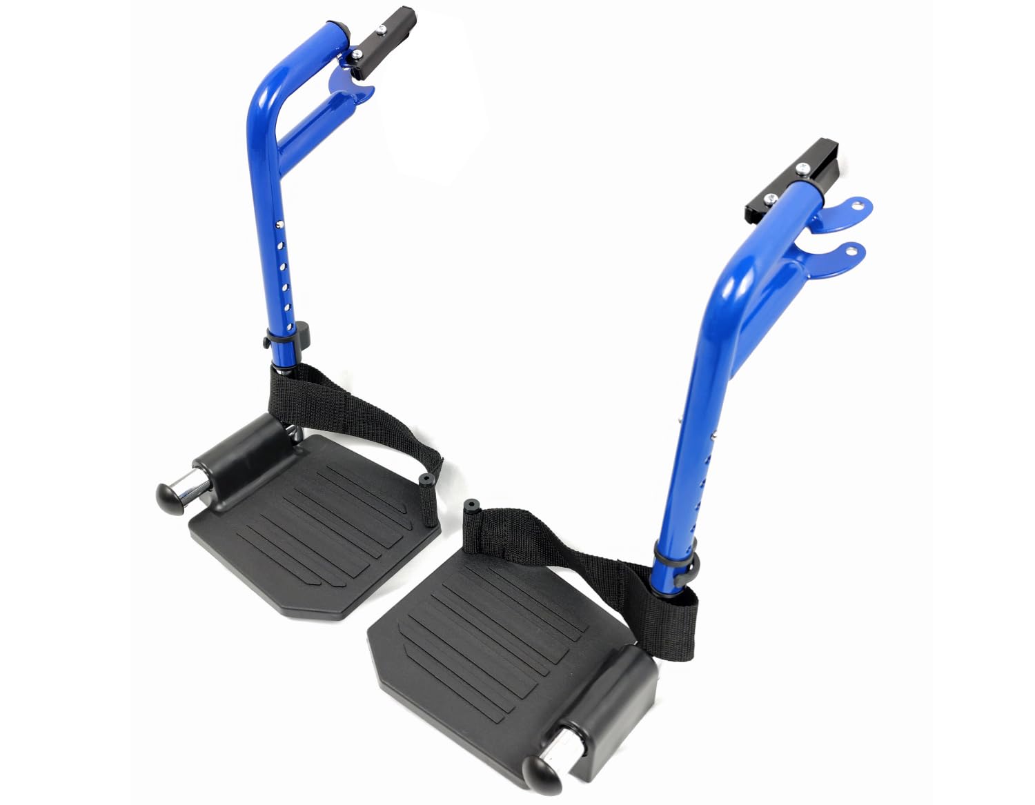Blue Streak - Reposapiés para silla de ruedas, reposapiés económico para sillas de ruedas y silla de transporte, reposapiés compuestos y trabillas para el talón, reposapiés universales oscilantes, T93