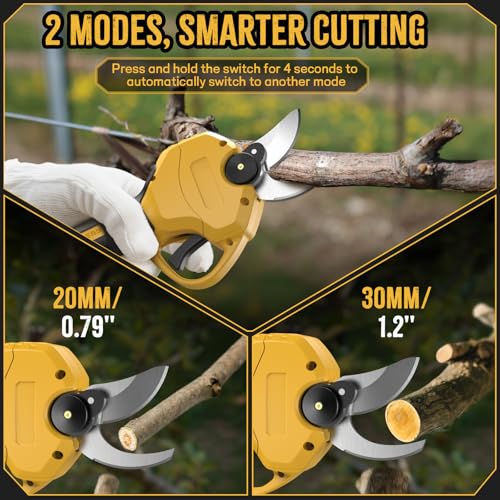 Image of 2 IN 1 Electric Pruning Shears Cordless with Pole for Dewalt 20V MAX Battery, 1.2 inch Cutting Diameter, 14Ft Reach, Brushless Motor Branch Cutter - for Gardening & Tree Trimming (No Battery)