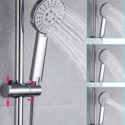 Système de douche à effet pluie chromé ensemble mitigeur de qualité hôtelière