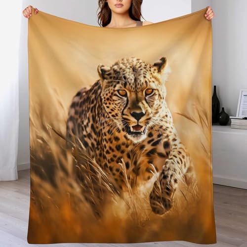 Manta de franela leopardo 180x200 cm colcha polar 3D para sofa 2
