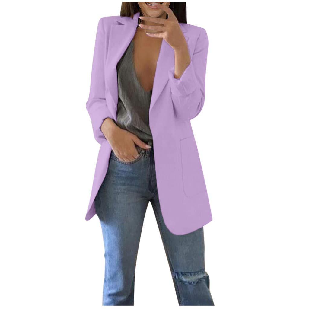 purple long blazer