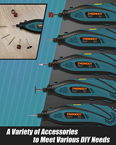 Engindot Rotary Tool Kit With Keyless Chuck Flex Shaft, 6 Variable Speed, 10000-32000 Rpm, Carrying Case For Cutting, Engraving, Drilling, Sanding, Polishing, Diy Crafts - Blue #TOP5