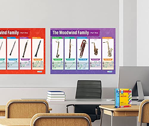Daydream Education Instrument Family Orchestra Music Posters for Classroom - Set of 6 - Gloss Paper - EXTRA LARGE - 33" x 23.5" - Music Middle & High School Class Decoration - Wall Charts - Thumbnail 5