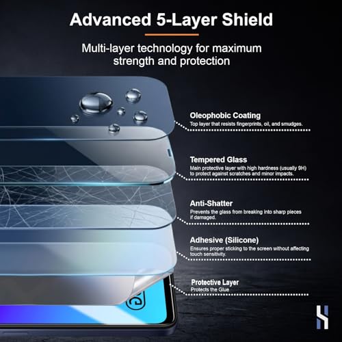 Image of Tempered Glass for Vivo Y11 and Vivo Y21 (6.74 Inch) - Military Grade 9H Screen Guard, Anti-Scratch, Shatterproof, Edge to Edge Full Coverage - Black Border