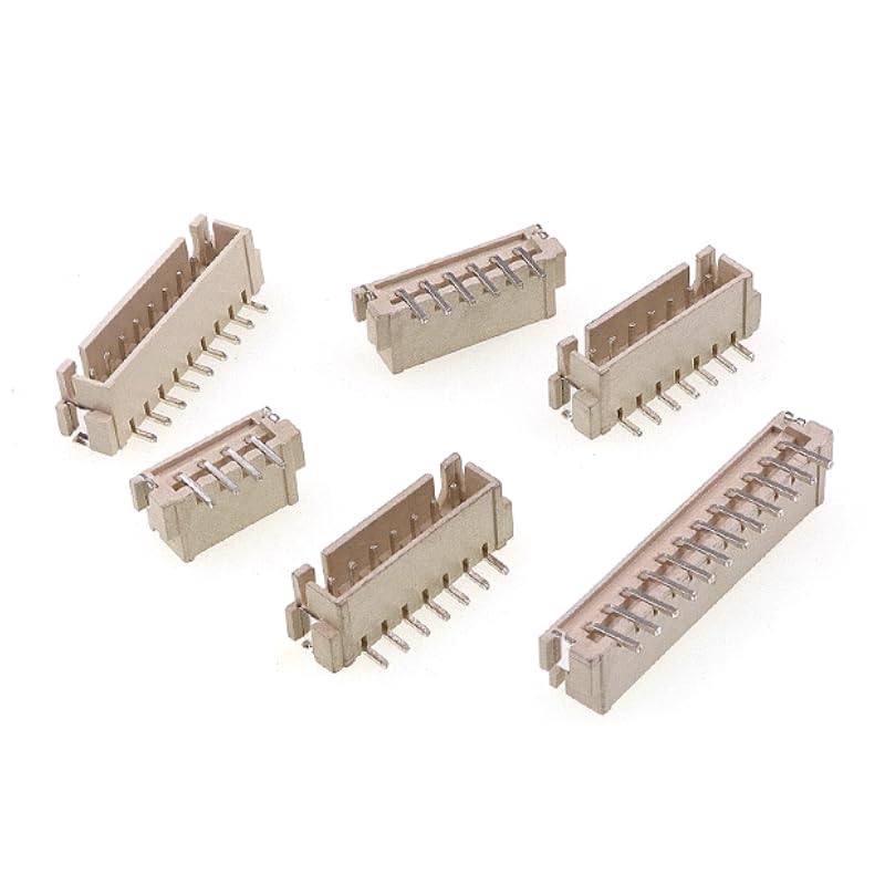 fengpeng 20/50Pcs XH2.54mm 2/3/4/5/6/7/8/9/10 Pin Header Connector SMD Horizontal/Vertical Terminals Wire Socket JST XH Connectors(Vertical,50PCS_10P)