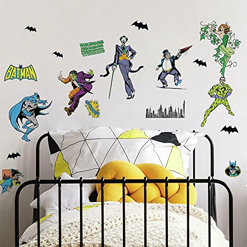 RoomMates RMK4938SCS Batman Villains Autocollants à décoller et à coller Bleu/vert/noir