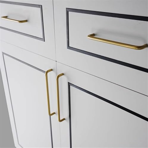 Miniatura 3 de BWRMHME Juego de 2 tiradores modernos de latón macizo para gabinetes, pomos de gabinete de cocina, cómoda, puerta, cajón, accesorios para gabinetes