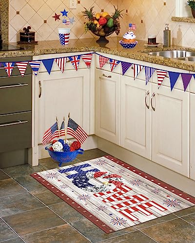Independence Day Happy Entrance Door Mat 4Th Of July Eagle Low Profile Tradition Patriotic Decor Outdoor Welcome Mat Non-Slip Carpet Rugs Floor Mat Decorative For Home Bathroom Kitchen Indoor 16"X24" #TOP2