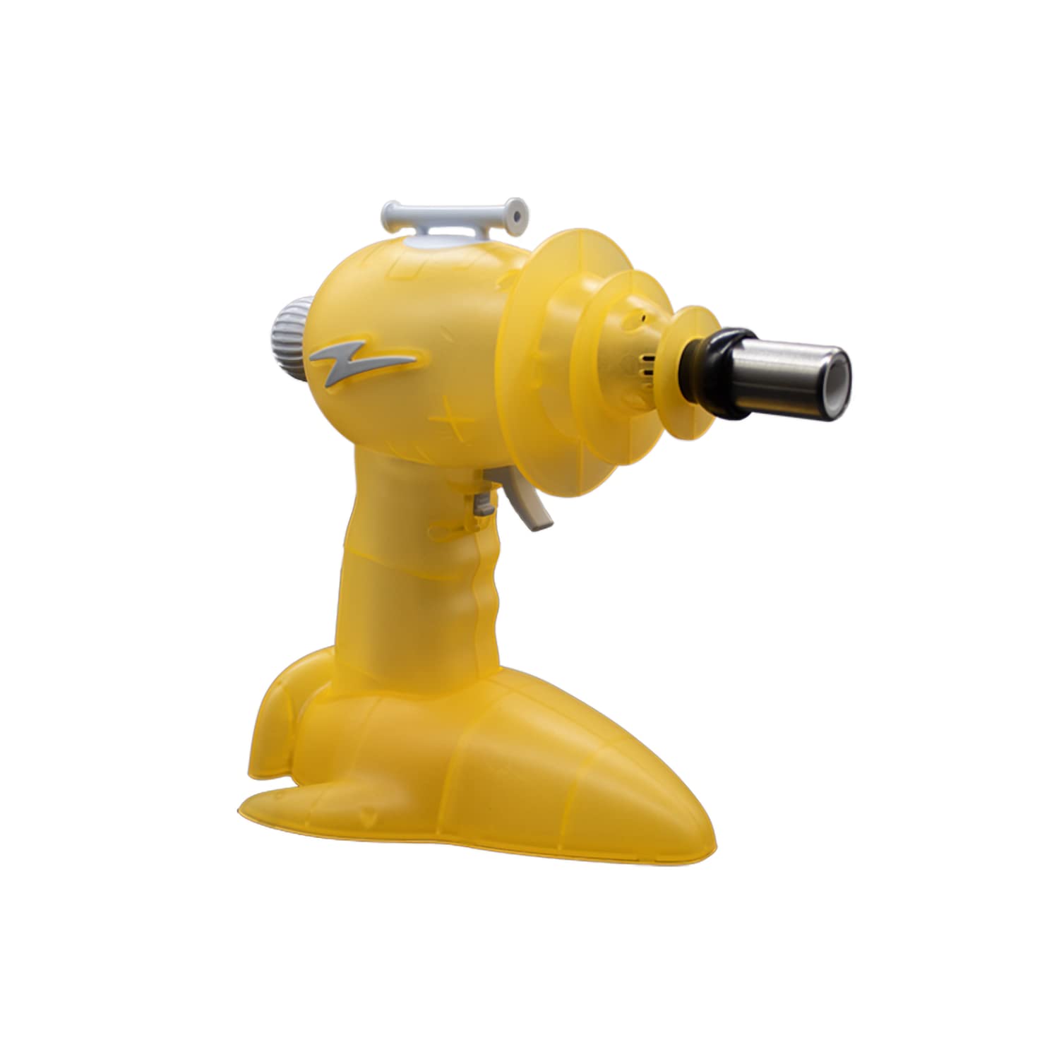 THiCket Lightyear Torch, Refillable Lighter with Adjustable Flame Intensity Knob, Stainless Steel Tip, Safety Lock and Spaceship Stand (Glow Orange)