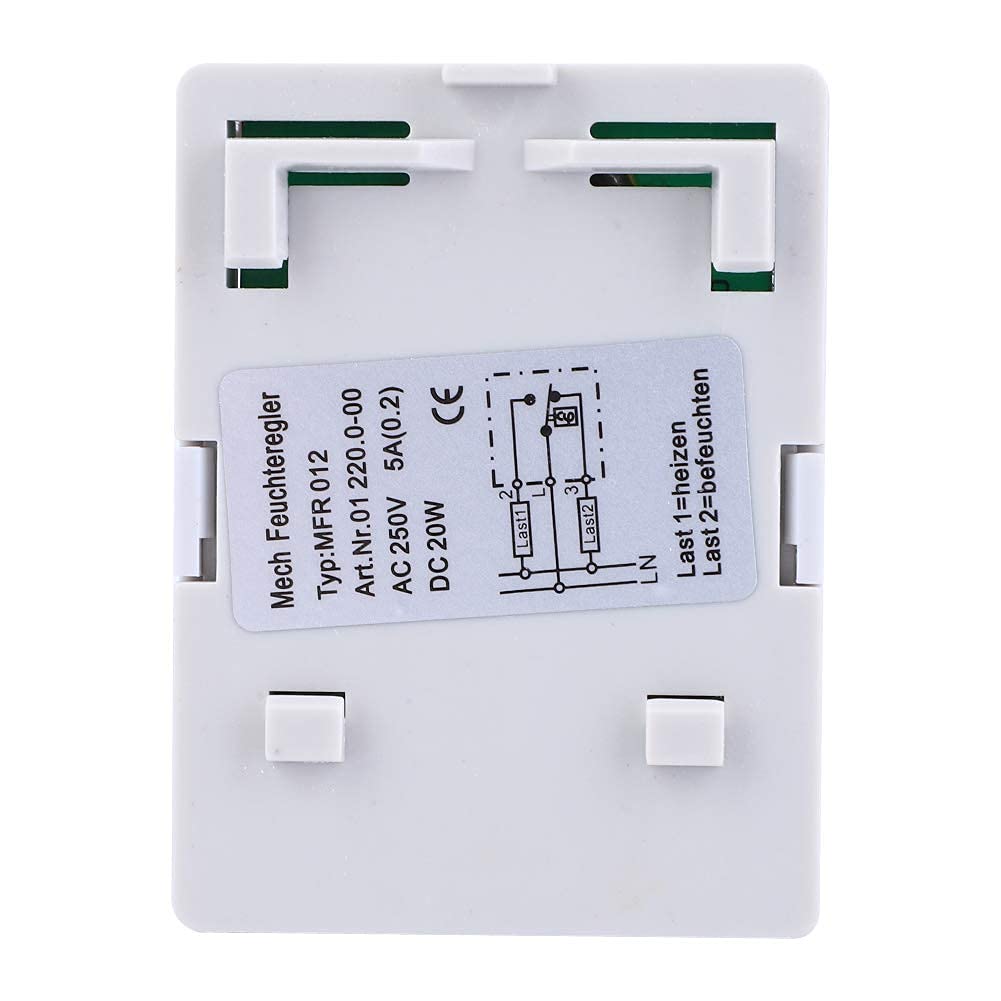 Regulador de Humedad MFR012, Controlador de Humedad Mecánico, Higrostato para Deshumidificador, Humidificador, Reptiles, Ventilador de Escape de Invernadero, Fermentación(MFR012)
