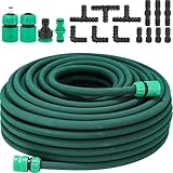 50M Soaker Hose Set, Drip Hose Set, Drip Irrigation Leaky Pipe, Porous Hose for Flowerbeds, Vegetable Gardens and Greenhouses Irrigation