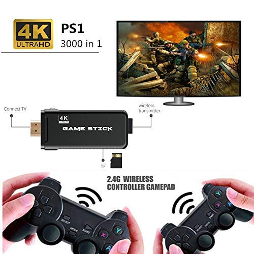 Image of Careflection 4K HD TV video game Console built in 3000 Games PS1 Arcade Emulators game console Multiplayer wireless joystick Controller U8 3D game console