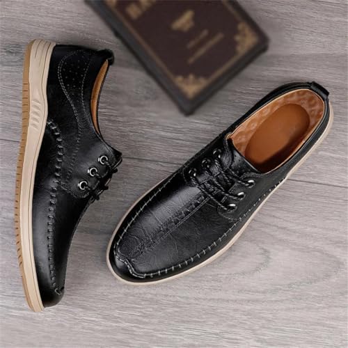 FMURY Men's Casual Shoes Male Geniune Leather Handsewn Loafers Slip-on Breathable Low-Heel Shoe3