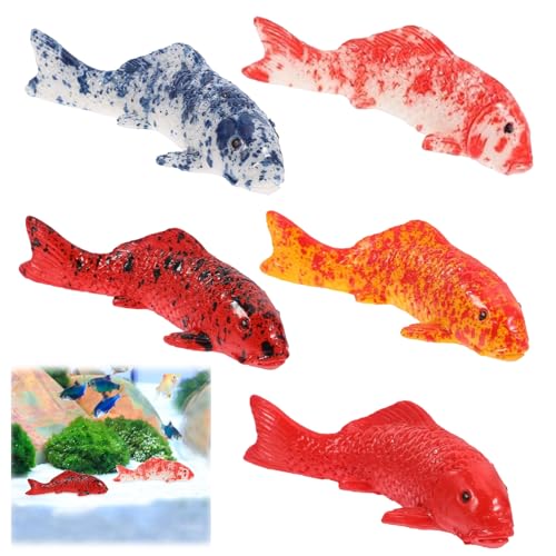 HAYGEM 5 Pièces Poissons Artificiels pour Décoration d'aquarium Colorée, Poisson Simulé Artificiel en Résine, Faux Poisson Aquarium, Utilisé Comme Accessoires...