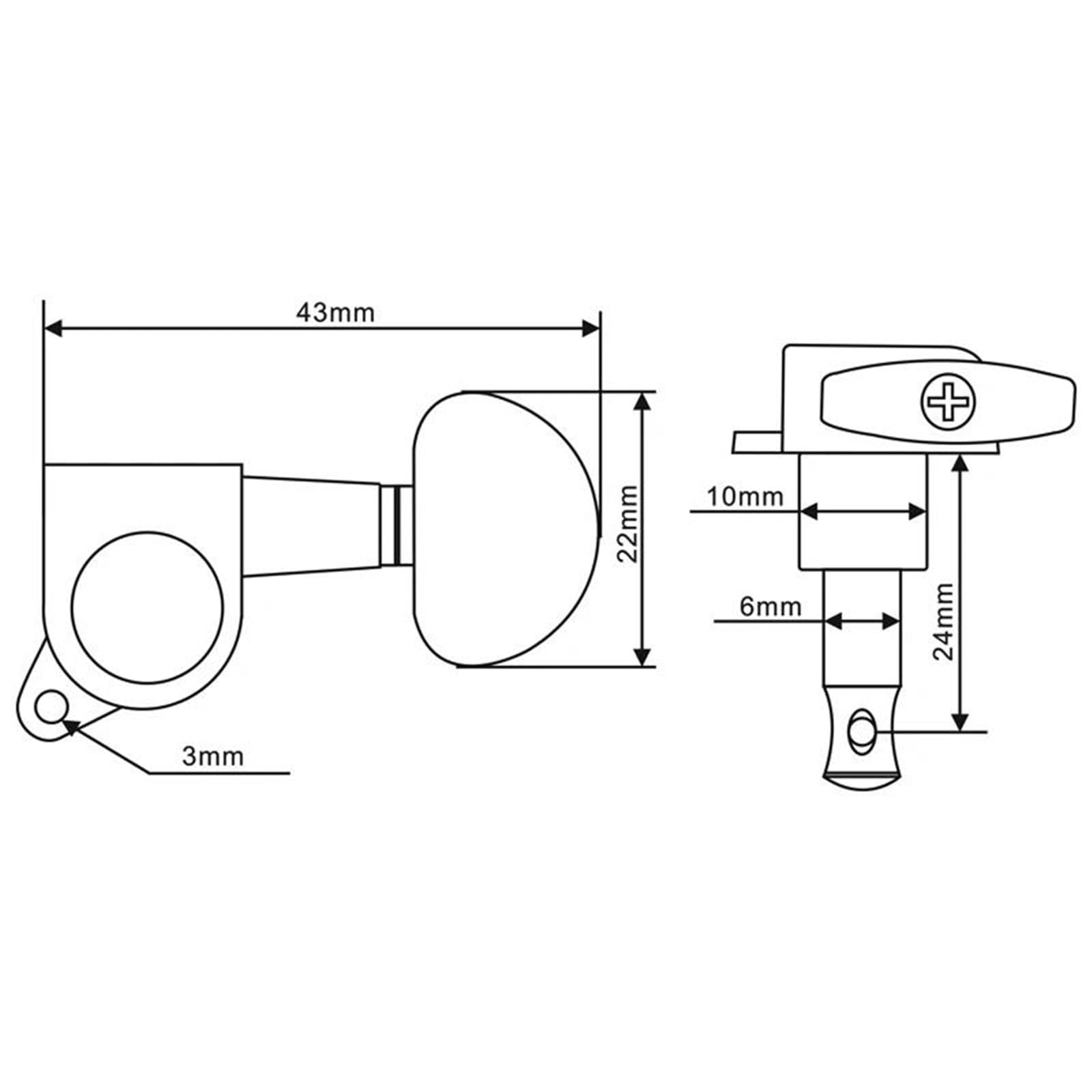 Guitar Tuning Pieces 6PCS 3L3R Sealed Guitar Machine Heads Tuners Tuning Pegs Keys Chrome Black(Chrome)