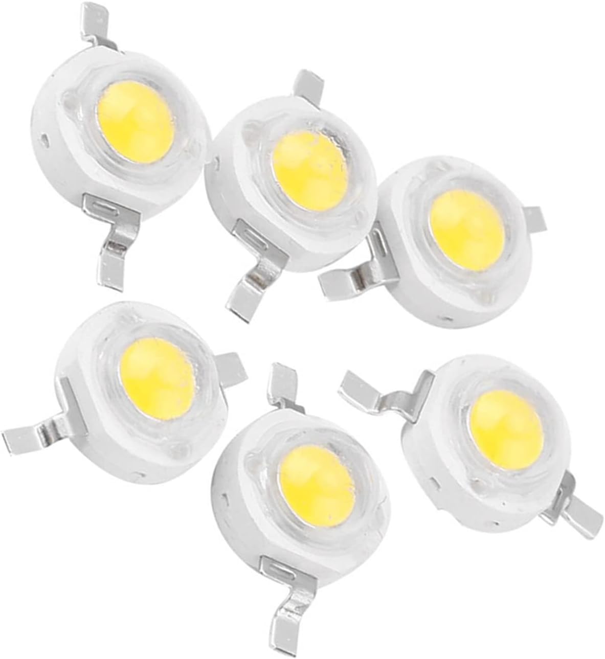 Yosoo 100 Pcs High Power Led Chip, 1W Super Bright LED Beads Light Emitting Diode Chips SMD Bulb Lamp Beads Chip DIY Lighting for Floodlight Spotlight High Power(Positive White 6000K)