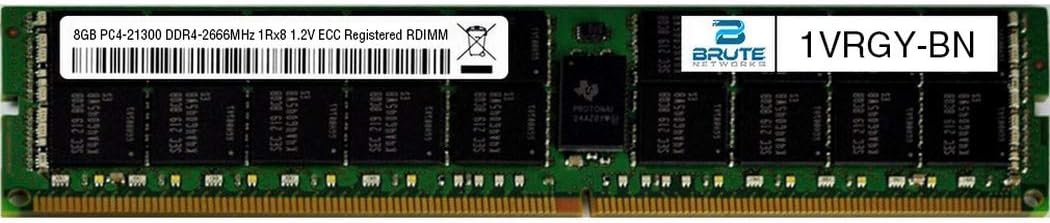 1VRGY-BN - 8GB DDR4-2666MHz 1Rx8 ECC Registered RDIMM (Compatible with OEM PN# 1VRGY)