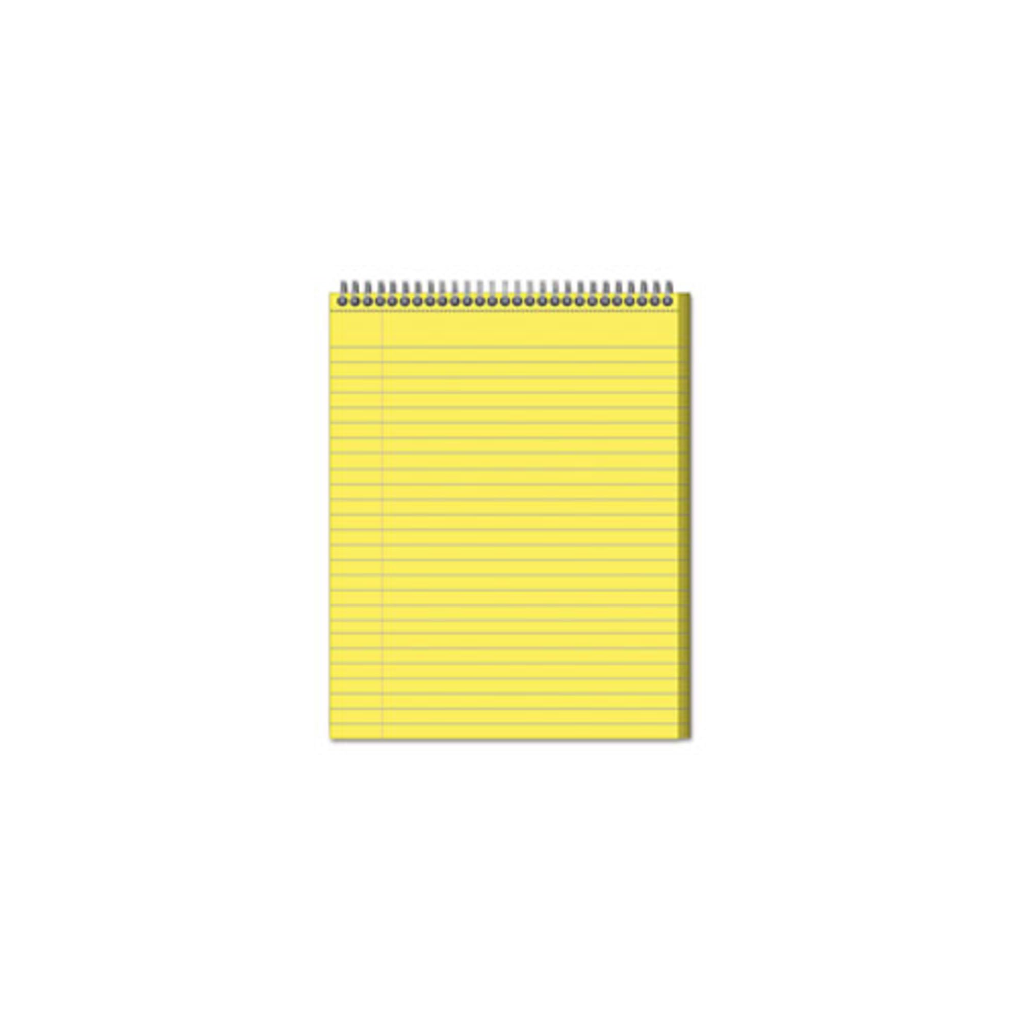 Cambridge 59880 Stiff Back Wire Bound Notebook, Wide Rule, 8 1/2 x 11, Canary Paper, 70 Sheets