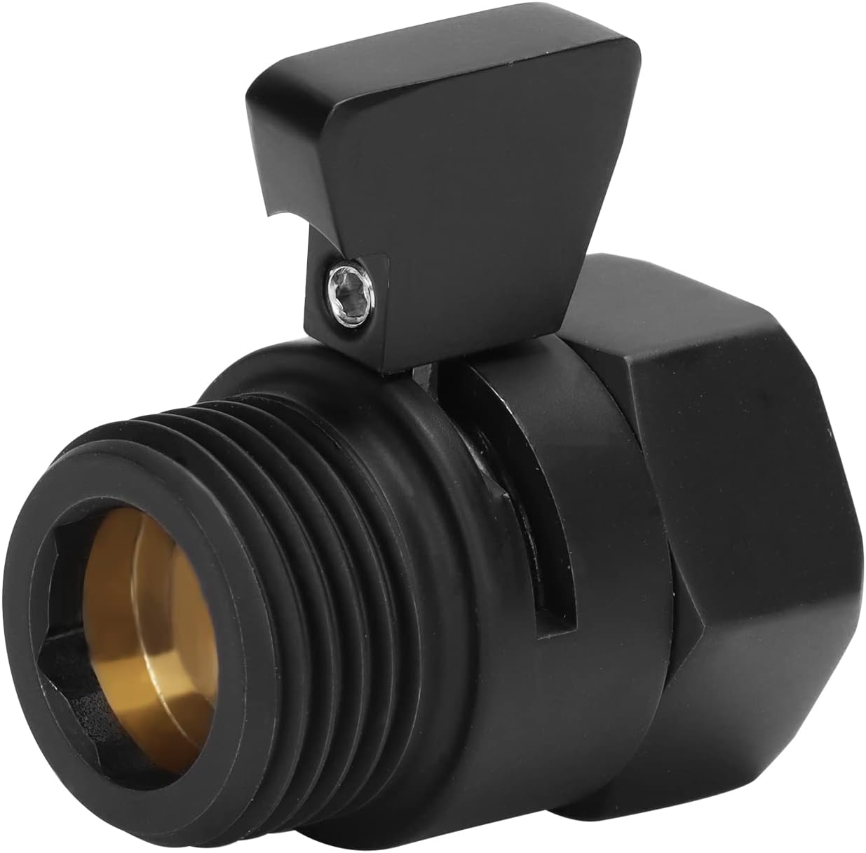 Shower Shut Off Valve G1/2" Standard Connection Brass Water Flow Control Valve with Filter Gasket for Shower Head Water Volume Adjust (Matte Black)