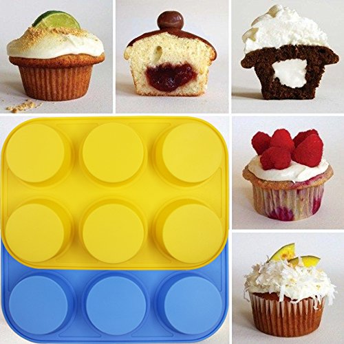 6-Cup Silicone Muffin Mold, Sourceton 3 Packs Of Muffin Pan, Non-Stick Baking Pan, Flexible, Cupcake Pans, Oven #TOP2