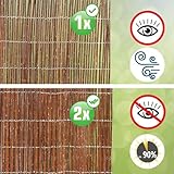 UrFence Balkon Sichtschutz Weide 80x300 cm - Gartenzaun Weidenzaun - Balkonverkleidung Wetterfest - Sichtschutzmatte Holz - Sonnenschutz Sichtschutzzaun Garten Terrasse Weidenmatte Rollzaun Holzzaun