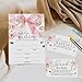 SIXEIGHT Pink Bow Baby Shower Invitation, 25 Sets Baby In Bloom Baby Shower Invites with Envelopes, Diaper Raffle Tickets & Books for Baby Cards, Flower Gender Reveal Party Decorations Supplies-A19
