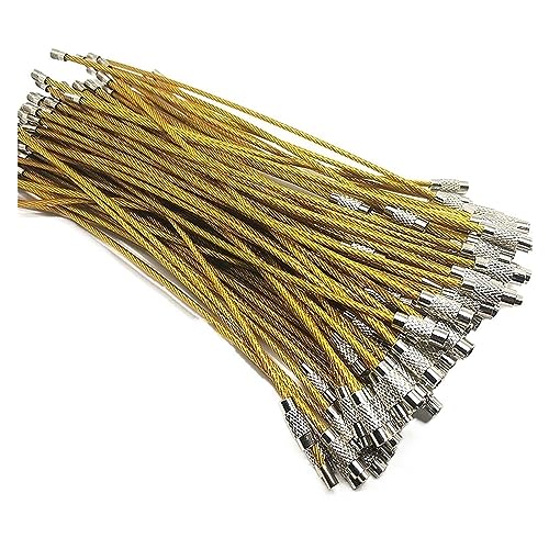 Llavero de cable morado con lazo de bloqueo de tornillo de acero inoxidable 15cm 5