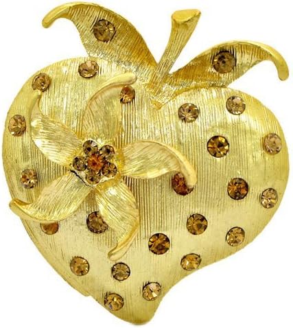 Edgy Golden Strawberry Brooch