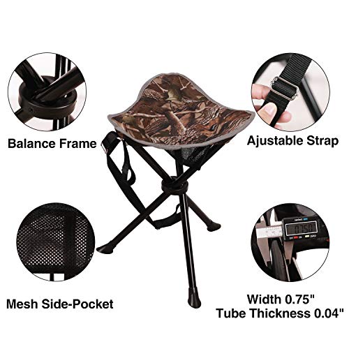 Redcamp 2-Pack Camping Stool Folding, 17-Inch Tall Lightweight 3 Legged Tripod Camp Stools Portable For Backpacking Hiking Hunting Fishing, Camouflage #TOP5